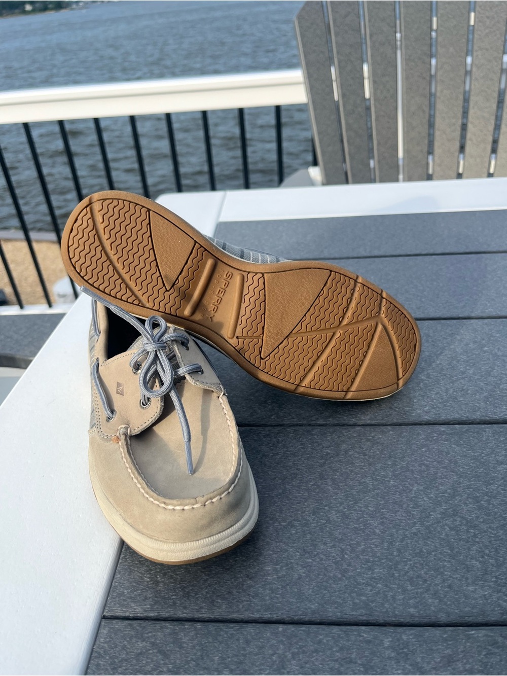 Sperry Women’s Tan Suede Lace-Up Boat Shoes with Gum Sole